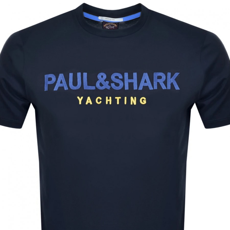 Alternative Image for ProductPaul And Shark Logo T Shirt Navy2